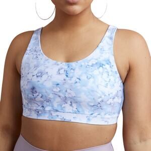 SAVVI Blue‎ & Gray Tie Dye Low Back Stretch Active Sports Bra Sz Medium